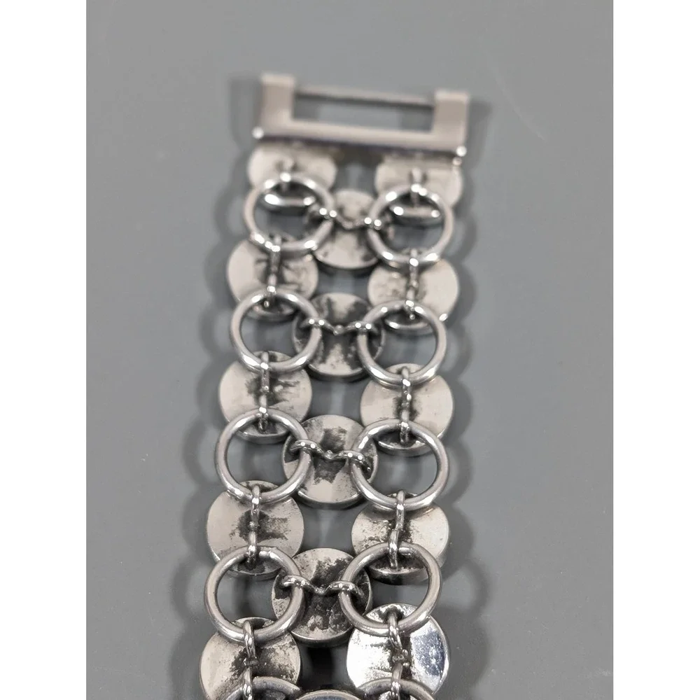 Fossil Black‎ Enamel Watch Womens Silver Tone Bracelet Working